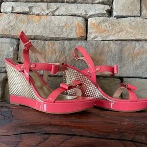Hot pink platform sandals size 8.5